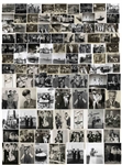 Moe Howard's Lot of 100 Glossy Photos During the Curly Joe Era -- Most From Their Films, Some of Three Stooges Appearances, Etc. -- 94 Measure 10 x 8, Six Approximately 7 x 9 -- Very Good